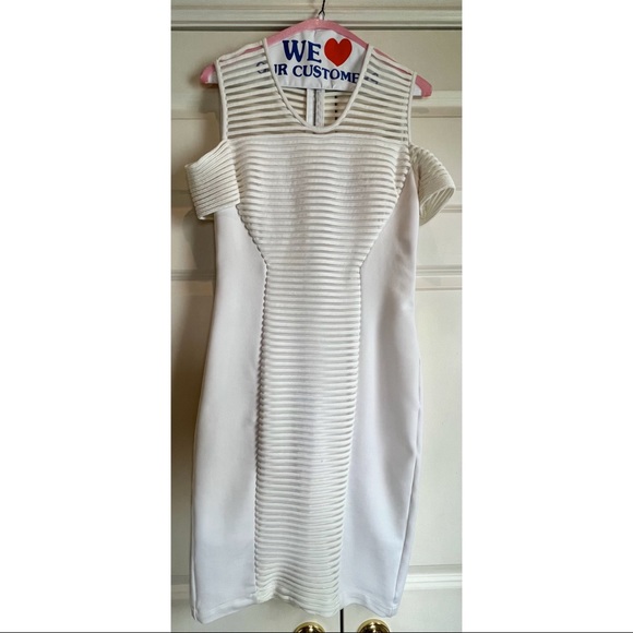 Yigal Azrouel White Striped Mini Dress - Picture 1 of 11